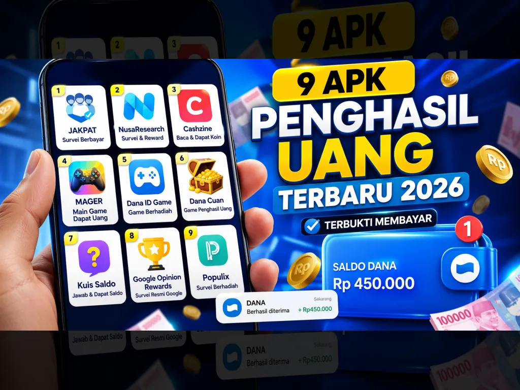 9 APK Penghasil Uang 2026 yang Masih Aktif, Ada yang Cair ke DANA