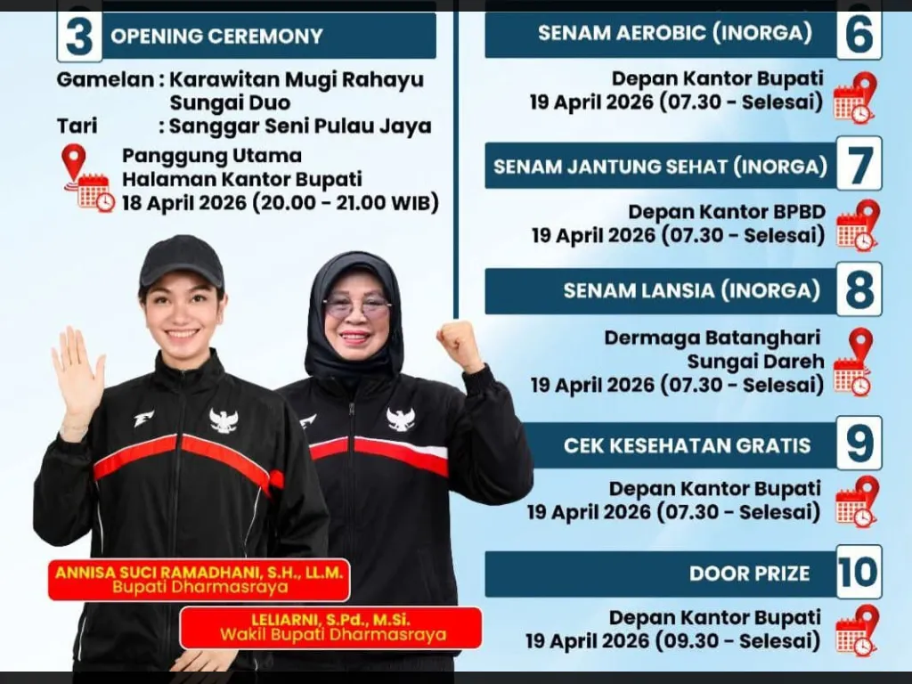 Beragam Kegiatan Dihidangkan dalam Momen Car Free Day dan Bazar Dharmasraya