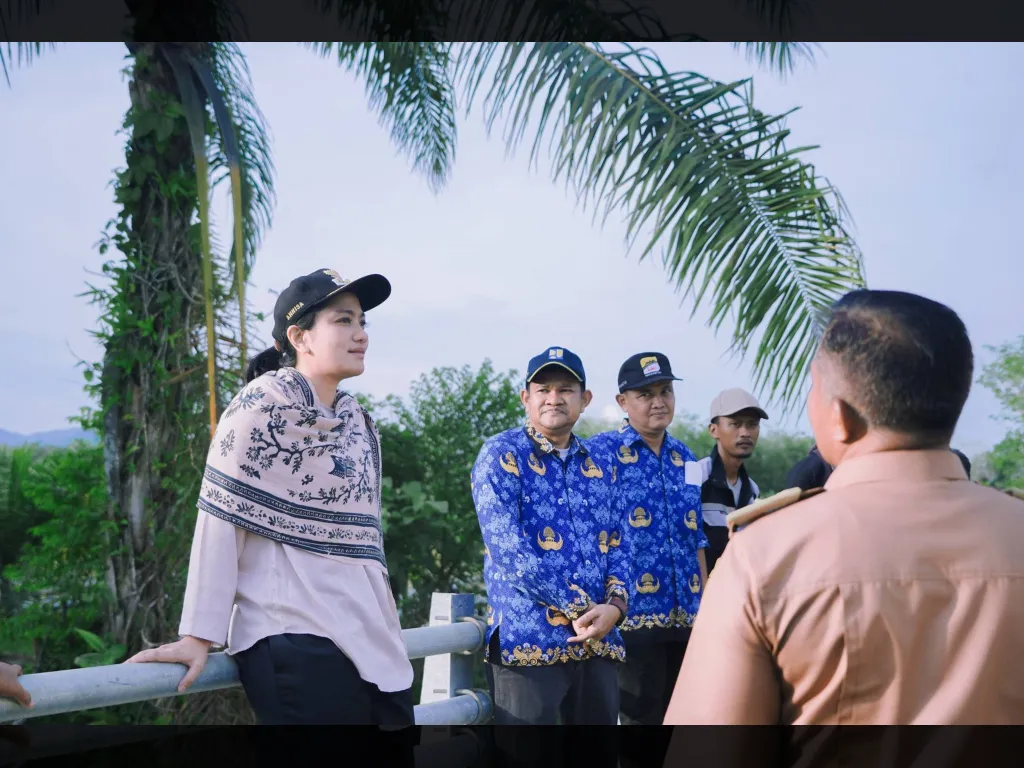 Jembatan Batang Mimpi Nagari Sikabau Dipasang Batu Bronjong, Bupati Annisa Tinjau Progres Pengerjaan