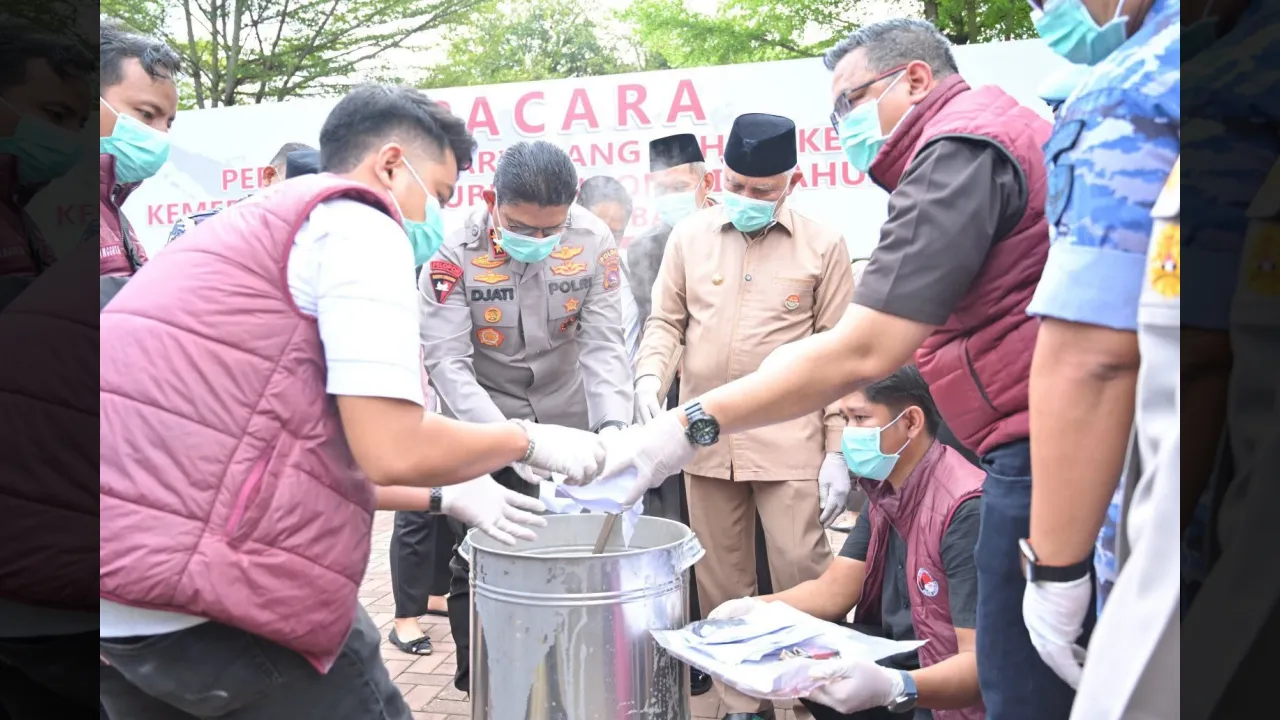 Barang bukti di lenyapkan  dengan pemusnahan