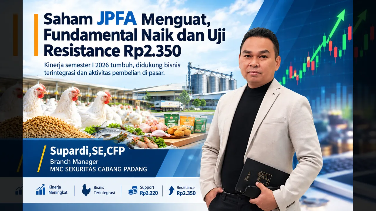 Saham JPFA Menguat, Fundamental Naik dan Uji Resistance Rp2.350